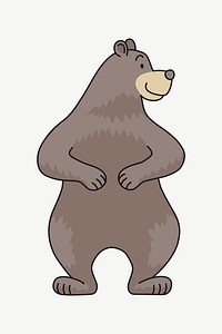 Grizzly bear cartoon clipart illustration psd. Free public domain CC0 image.