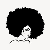Afro woman clip art vector. Free public domain CC0 image.