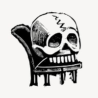 Human skull clip art vector. Free public domain CC0 image.