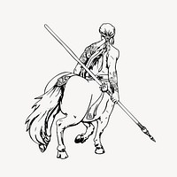 Centaur mythical creature clip art vector. Free public domain CC0 image.