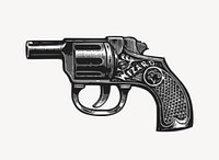 Russian roulette gun clip art vector. Free public domain CC0 image.