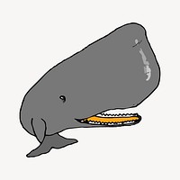 Sperm whale illustration. Free public domain CC0 image.