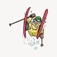 Ski clipart illustration vector. Free public domain CC0 image.