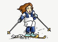 Ski clipart illustration psd. Free public domain CC0 image.