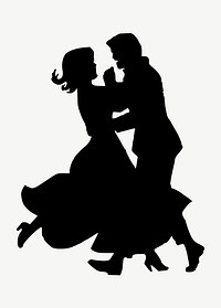 Dance couple illustration psd. Free public domain CC0 image.