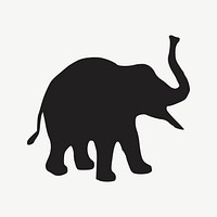 Silhouette elephant illustration psd. Free public domain CC0 image.