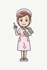 Female nurse illustration psd. Free public domain CC0 image.