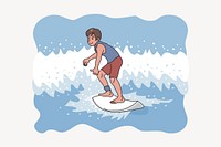 Surfing man collage element vector. Free public domain CC0 image.