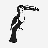 Silhouette toucan bird clipart illustration psd. Free public domain CC0 image.