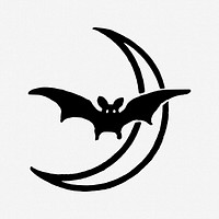 Night bat collage element vector. Free public domain CC0 image.