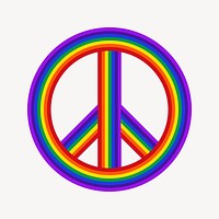 Rainbow peace symbol clipart illustration vector. Free public domain CC0 image.