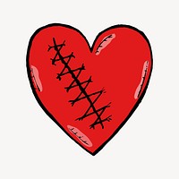 Stitched heart illustration. Free public domain CC0 image.