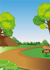 Road to the zoo clipart psd. Free public domain CC0 image.