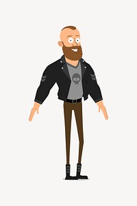 Hipster man wearing jacket clipart vector. Free public domain CC0 image.