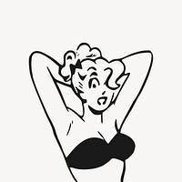 Woman wearing bikini clipart vector. Free public domain CC0 image.