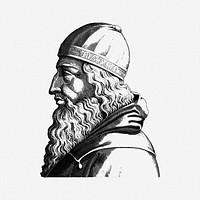 Medieval old man illustration. Free public domain CC0 image.