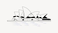 Sydney opera house clip art, clip art. Free public domain CC0 image.
