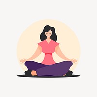 Woman yoga clipart, illustration vector. Free public domain CC0 image.