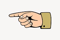 Finger pointing illustration, clip art. Free public domain CC0 image.