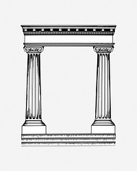 Roman column clipart vector. Free public domain CC0 image.
