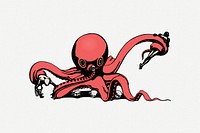 Evil octopus clip art psd. Free public domain CC0 image.