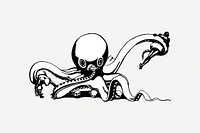 Evil octopus clip art psd. Free public domain CC0 image.