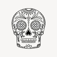 Mexican skull clipart, illustration psd. Free public domain CC0 image.