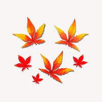 Red maple leaf clipart, illustration vector. Free public domain CC0 image.