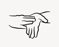 Hand gesture clipart, sign language illustration vector. Free public domain CC0 image.