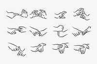 Sign language clipart, set illustration vector. Free public domain CC0 image.