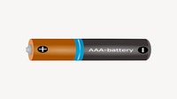AAA battery clipart, illustration vector. Free public domain CC0 image.