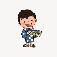 Japanese boy clipart, illustration vector. Free public domain CC0 image.