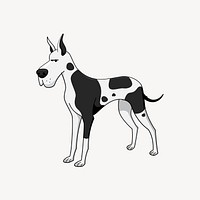 Spotted great dane clipart, illustration vector. Free public domain CC0 image.