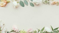 Beige flower border background