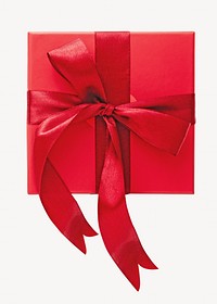 Red present box, isolated object