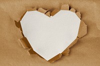 Heart torn paper hole mockup, editable psd