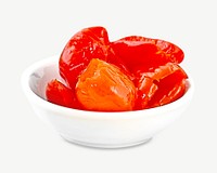 Red dried pitted fruit graphic psd