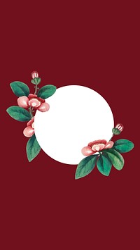 Vintage mobile wallpaper, simple round shape and flower design