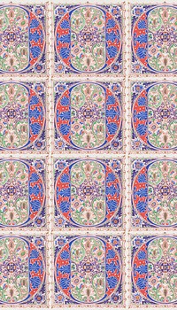 Vintage floral rug pattern iPhone wallpaper. Remixed by rawpixel.