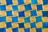 Egyptian's gold & blue pattern background, Reconstruction of Geometric Decoration. Remixed by rawpixel.