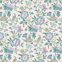 Vintage floral pattern, green background. Remixed by rawpixel.