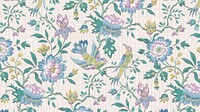 Vintage floral pattern desktop wallpaper. Remixed by rawpixel.