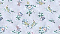 Vintage blue flower pattern background. Remixed by rawpixel.