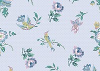 Vintage blue flower pattern background. Remixed by rawpixel.