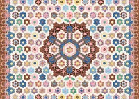 Patchwork floral quilt pattern background. Remixed by rawpixel.