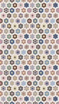 Floral pattern quilt  mobile wallpaper. Remixed by rawpixel.