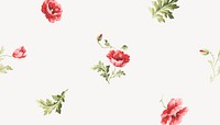 Poppy flower pattern background. Remixed by rawpixel.