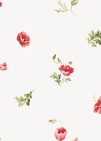 Poppy flower pattern background. Remixed by rawpixel.