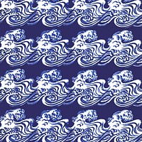 Japanese waves pattern, blue background. Remixed by rawpixel.