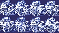 Blue desktop wallpaper, Japanese waves pattern. Remixed by rawpixel.
